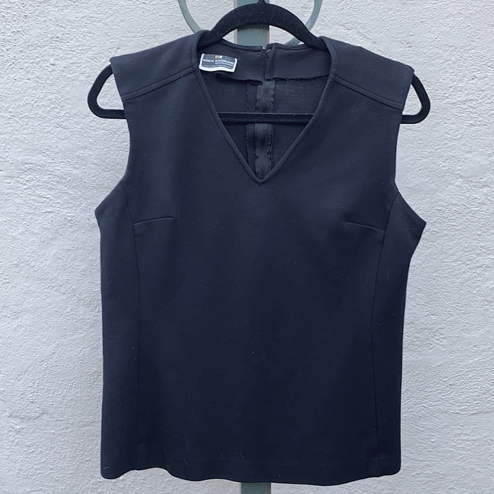 Vintage 1960s Black Sleeveless Top - Size M